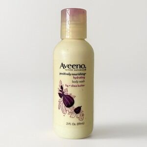 Aveeno Positively Nourishing Hydrating Fig She's Butter Body Wash 2oz Travel